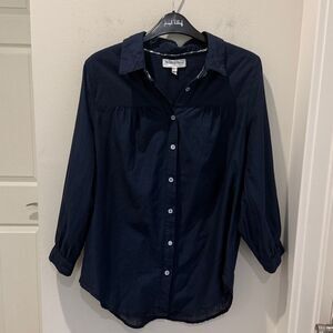 Michael Stars NavyBlue Button-Up blouse with contrasting design size Small